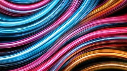 Wall Mural - A colorful abstract background with wavy lines of different colors