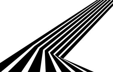Wall Mural - abstract perspective line stripes with 3d dimensional effect. optical art illusion