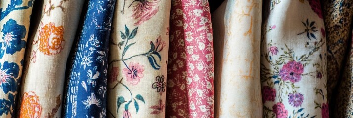 Poster - Patterns and textures of vibrant fabrics suitable for various creative projects and design applications. Generative AI