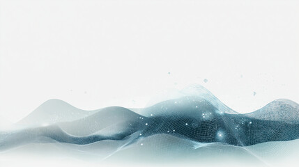 Wall Mural - abstract blue landscape: serene, ethereal hills in shades of blue and white create a dreamy, minimal