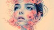 © Prasong Takham - Enchanting Floral Portrait of a Serene and Elegant Woman