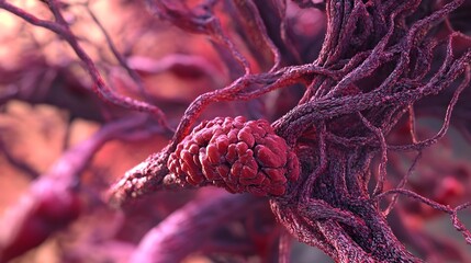 Poster - Intricate and Vivid Red Pinecone Texture Showcasing the Breathtaking Patterns and Structures Found in the Natural World