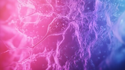 Poster - Magnified microscopic image of a cellular structure or microorganism possibly a virus or bacteria used for medical research healthcare innovation and scientific analysis in a laboratory setting