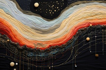 Sticker - Stunning joyful galaxy pattern textile art.