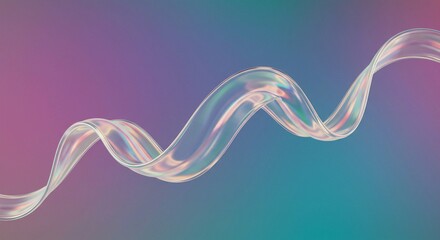 Wall Mural - this image showcases a 3d abstract spiral or twisted ribbon with an iridescent surface, set against 