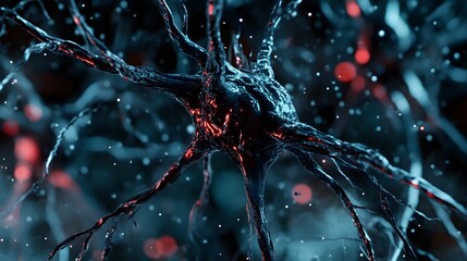 Leinwandbilder - Mesmerizing abstract depicting the swirling fluid dynamics of an ethereal futuristic neural network with dynamic energy chaos and a sense of technological and scientific