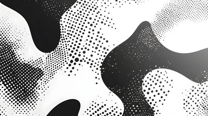 Poster - Mesmerizing abstract monochrome pattern with a dynamic futuristic and minimalist design featuring a seamless arrangement of halftone dots