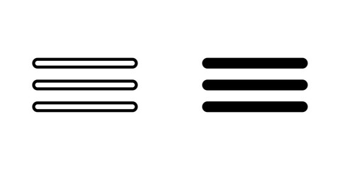 Menu icons. stroke line and black solid icons