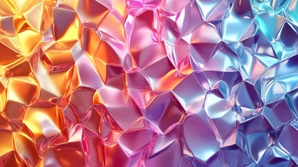Fototapete - Mesmerizing Colorful Geometric Crystal Prism Pattern Kaleidoscope Texture Backgrounds  Vibrant dazzling and hypnotic abstract design with iridescent prismatic and refractive effects