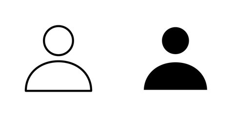 User icons. stroke line and black solid icons