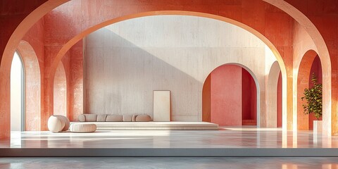 Wall Mural - an abstract visual emphasizes minimalist geometric shapes, showcasing the elegance of basic forms an