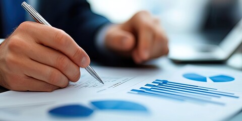 Leinwandbilder - Corporate professionals conducting goal-setting sessions with data visualizations and strategic discussions to align goals.