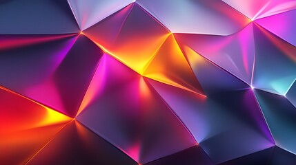 Fototapete - Mesmerizing geometric prism of vibrant light and color refraction creating a captivating digital abstract art background with a futuristic kaleidoscopic and prismatic visual effect