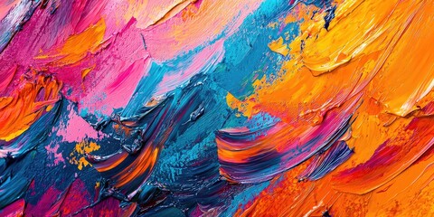 Poster - A close-up of a painterly abstract background, featuring bold brushstrokes and vibrant colors that create an artistic and expressive composition.
