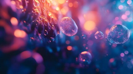 Aufkleber - Mesmerizing iridescent glowing orbs swirling and dancing in a vibrant surreal abstract dreamscape with shimmering colorful light reflections creating a captivating