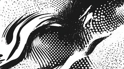 Poster - Mesmerizing Monochrome Abstract Patterns and Shapes with Dynamic Curves Waves and Splashes Creating a Visually Captivating and Futuristic Composition