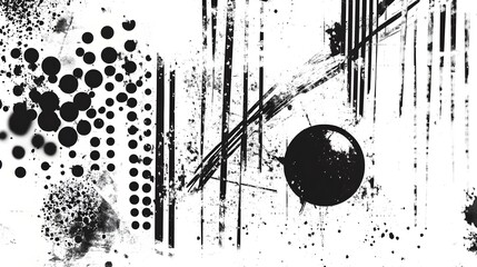 Poster - Mesmerizing monochrome abstract textured background featuring dynamic splashes of ink geometric patterns and fluid brush strokes  This striking visual composition creates a sense of energy movement