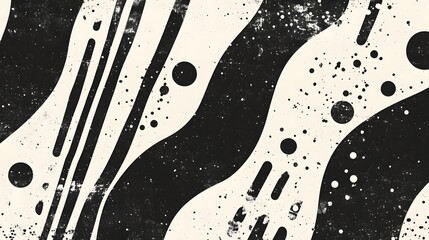Poster - Mesmerizing Monochrome Geometric Abstraction   Minimalist Modern Digital Art Composition Featuring Bold Black and White Shapes Patterns and Textures in a Striking Unique