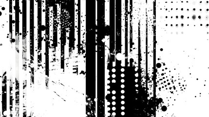 Aufkleber - Mesmerizing Monochrome Medley Abstract Backdrop with Splashes Strokes and Textured Brush Strokes in Black and White