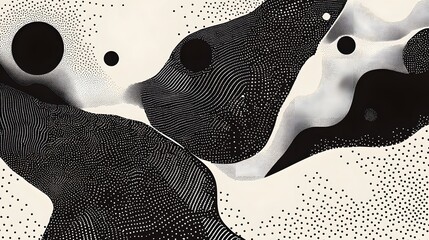 Aufkleber - Mesmerizing Monochrome Patterns and Shapes Forming a Captivating Abstract Composition  Elegant Fluid and Visually Striking Geometric Backdrop Perfect for Various Creative and Design Applications