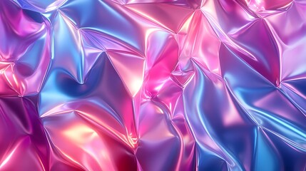 Poster - Mesmerizing Prismatic Kaleidoscope of Dynamic Shimmering Crystals and Fluid Shapes  Abstract digital art with vibrant colorful