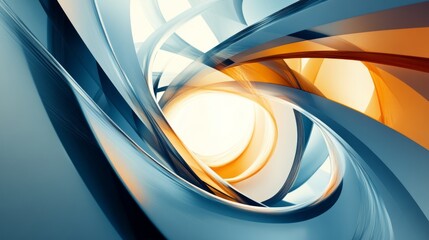 Canvas Print - abstract flowing modern curves in blue and gold. an elegant background for your design.