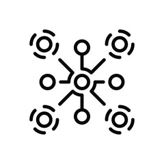 Black line icon for connections