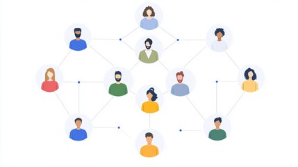 Teamwork Connection, People Network, Communication Vector Design.