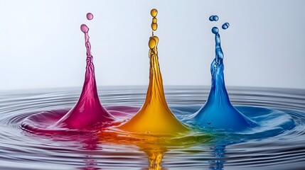 Aufkleber - Vibrant and dynamic abstract art design featuring splashing waves of colorful liquid creating a playful fun and refreshing visual experience