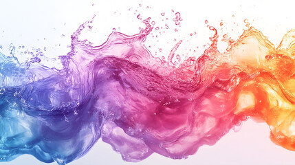 Aufkleber - Vibrant Colorful Abstract Paint Splash Motion Digital Art Background  Explosion of Liquid Paint with Dynamic Flow and Waves of Fluid Colors  Aesthetic Visualization Creative Digital Painting