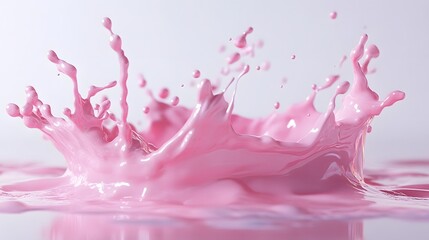 Aufkleber - Vibrant pink liquid splash in motion creating an experimental visual effect
