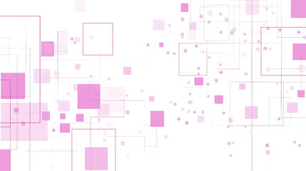 Wall Mural - Abstract Geometry with Pink Squares and Circles Background for Graphic Design and Presentation Uses