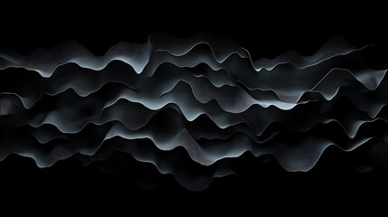 Wall Mural - Abstract Wavy Layers in Dark Monochrome Tones Graphic Element Minimalist Design Artistic Expression