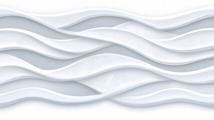 Wall Mural - Abstract White Waves Layers Background Design with Modern Architecture Aesthetic Presentation