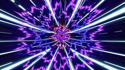 Aufkleber - High-speed cosmic warp tunnel with vibrant streaks of neon light