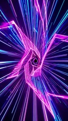 Aufkleber - High-speed cosmic warp tunnel with vibrant streaks of neon light