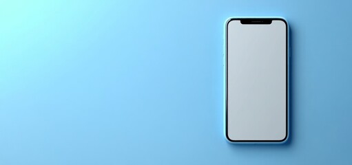 Modern Smartphone Mockup on Light Blue Background