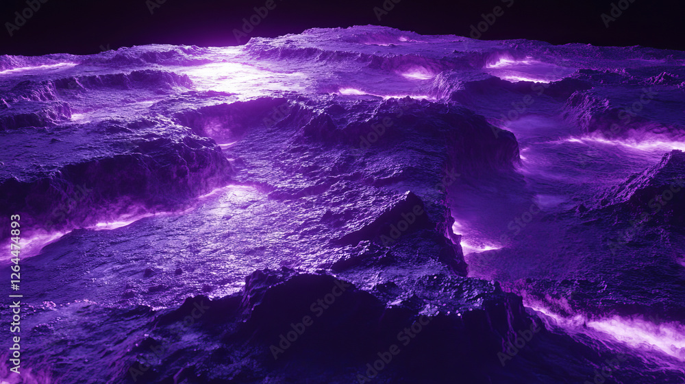 Space background with landscape of alien planet with craters and ...