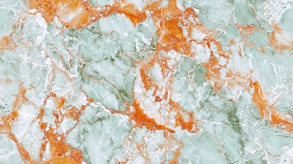 Wall Mural - Marble texture mint orange white colors seamless map pattern background