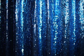 Wall Mural - Blue curtains sequin beautiful glitter texture map pattern background