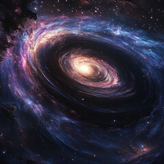 Wall Mural - Colorful spiral galaxy featuring vibrant cosmic elements captured in deep space. Generative AI