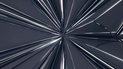 Leinwandbilder - Futuristic tunnel with glowing golden triangular frames