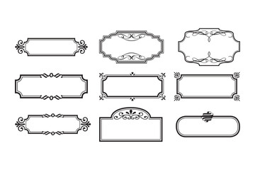 Wall Mural - set of vintage frames and labels vector illustration