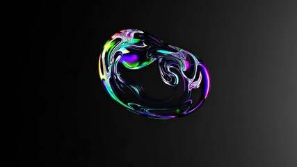 Poster - Close-up of an iridescent soap bubble resembling an alien planet. 