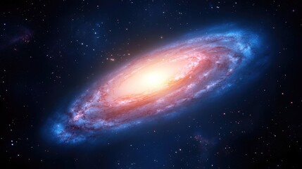 Wall Mural - Celestial dance of spiral galaxy outer space digital art cosmic environment artistic viewpoint universe exploration