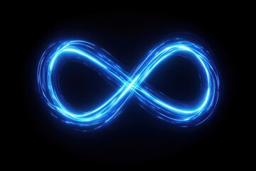 Wall Mural - neon infinity frame light digital black.