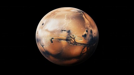 Wall Mural - Isolated mars space scene illustration
