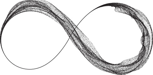 Wall Mural - infinity symbol . many vector roughen lines forming endless logo. limitless design element . continu