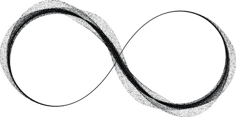 Wall Mural - infinity symbol . many vector roughen lines forming endless logo. limitless design element . continu
