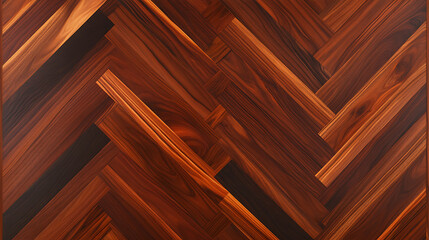 Rich Brown Herringbone Patterned Wood Flooring Adds Elegance and Sophistication to Interior Designs